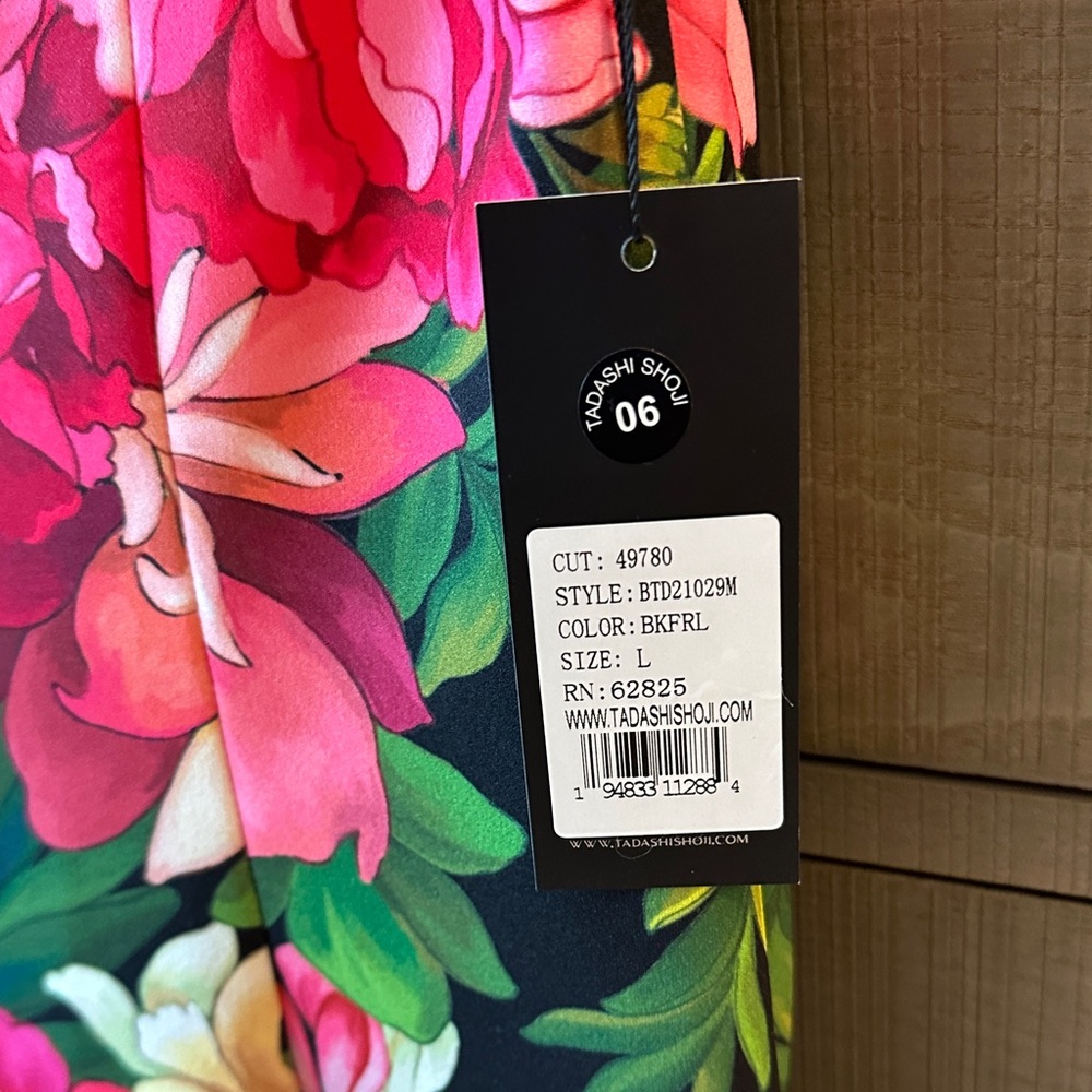 Tadashi Shoji Pink and Green Floral Dress - Picture 8 of 9